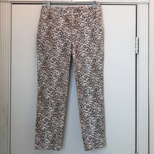 Chico’s Brown & White Animal Print Ankle Jeans Women's Chico size 00 US size 2